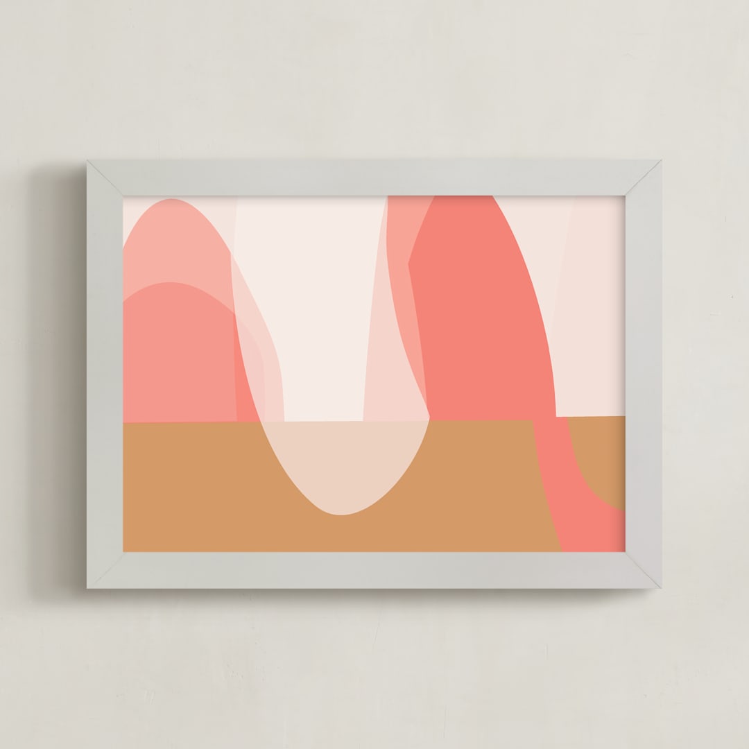 "The place between" - Art Print in Sunrise Pink by Christina Flowers - Framed