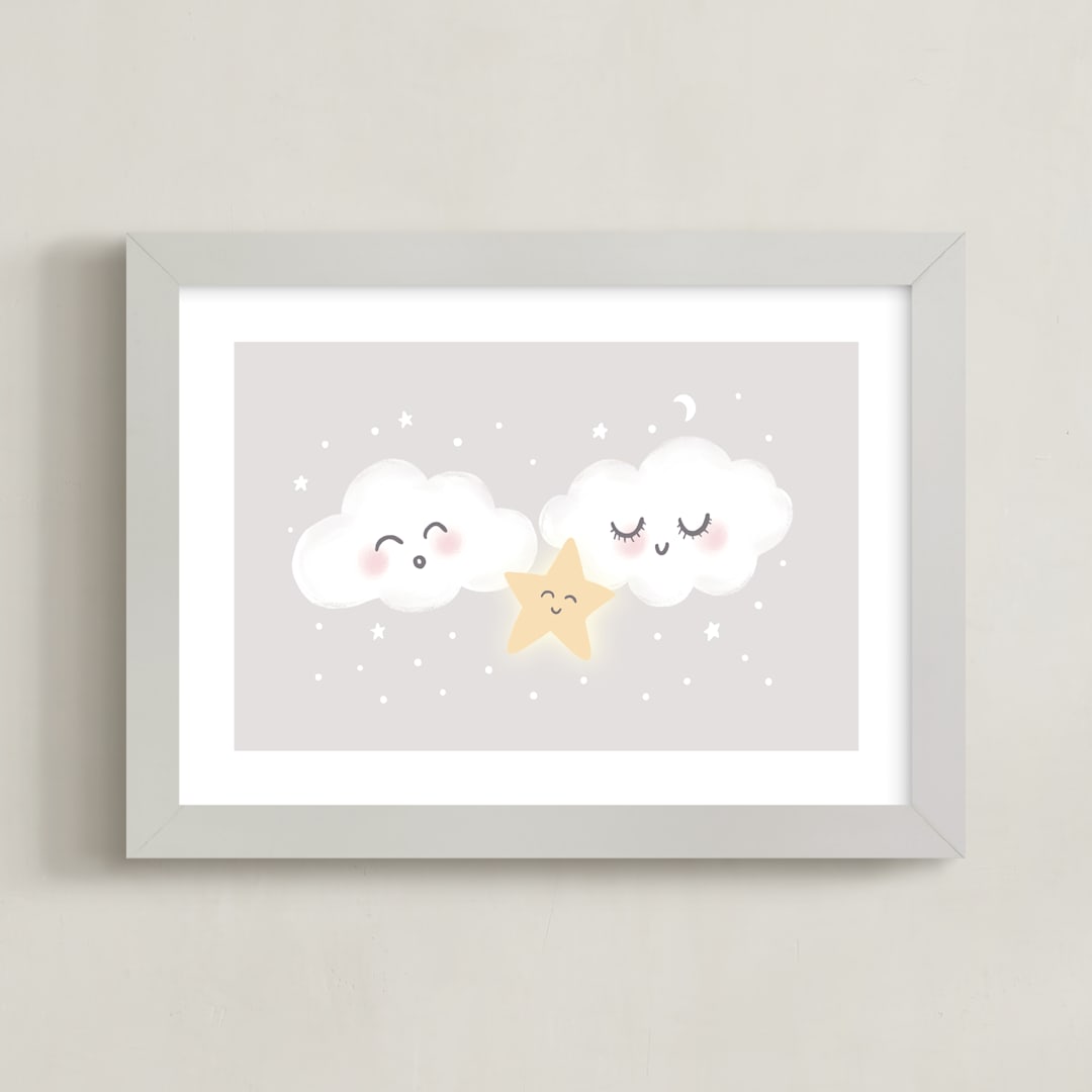 "stellina" - Art Print in Cloud by chocomocacino - Framed