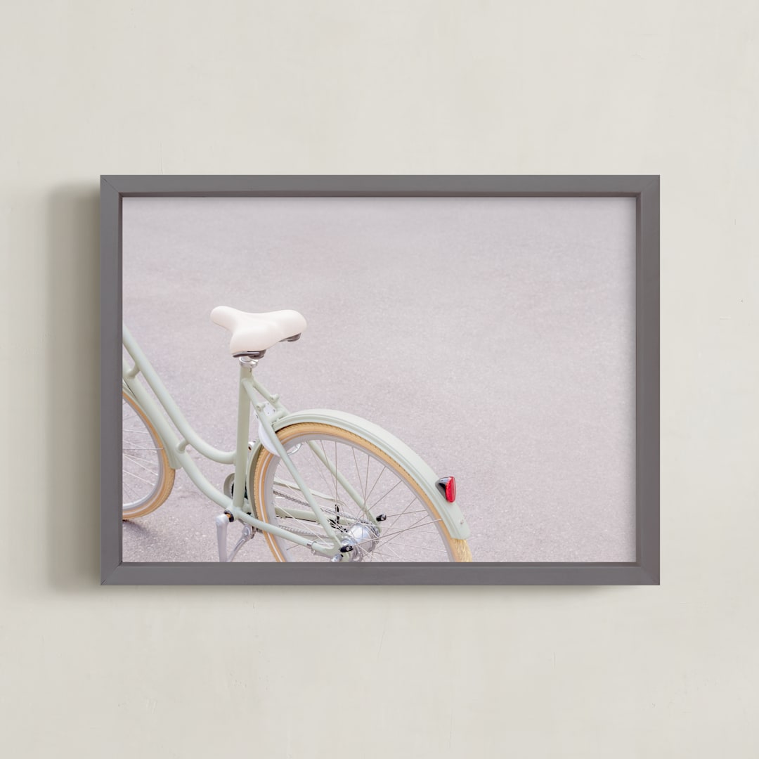 "The Bike" - Art Print in Mint by Paola Benenati - Framed