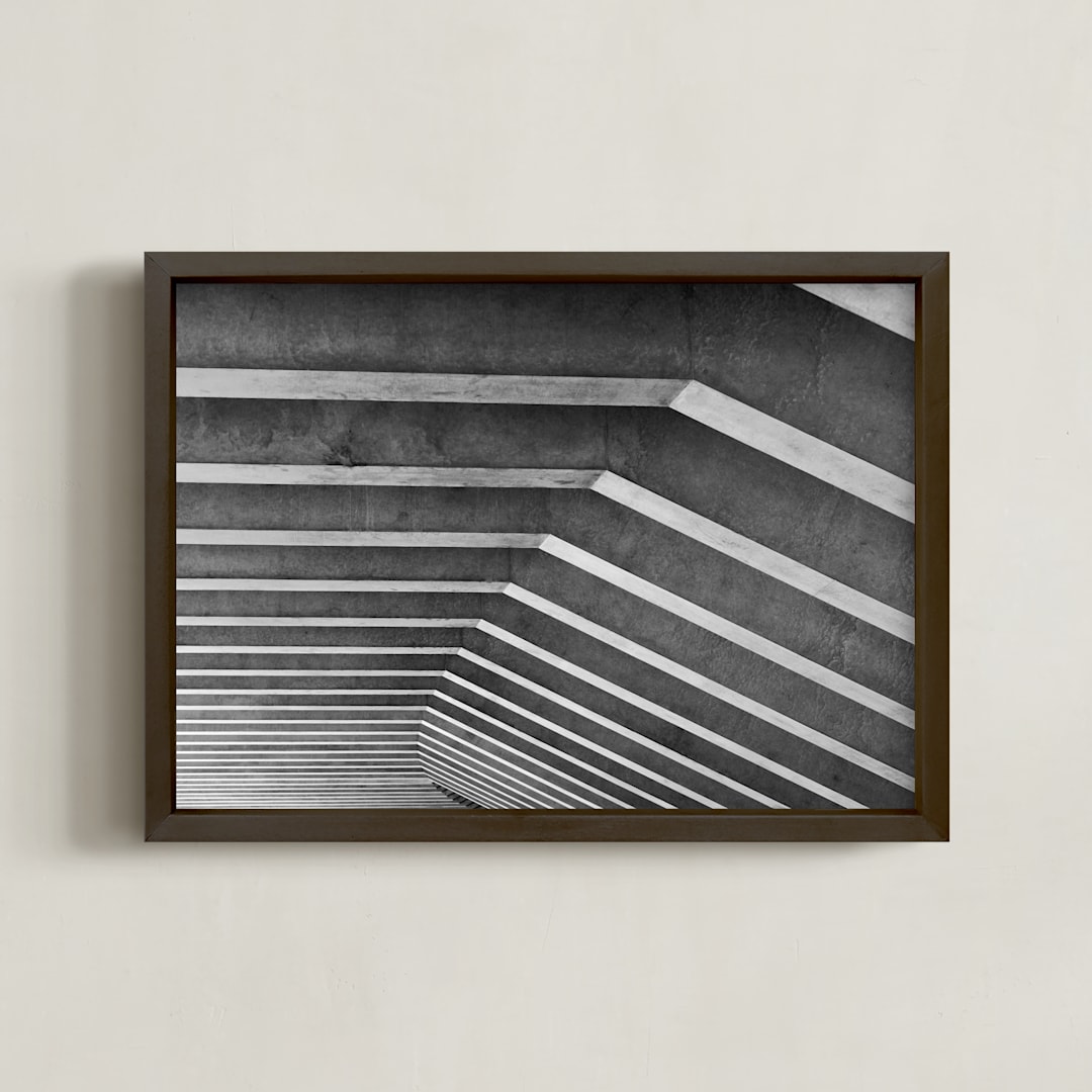 "Light and Shadow" - Art Print in Cement Gray by Krissy Bengtson - Framed