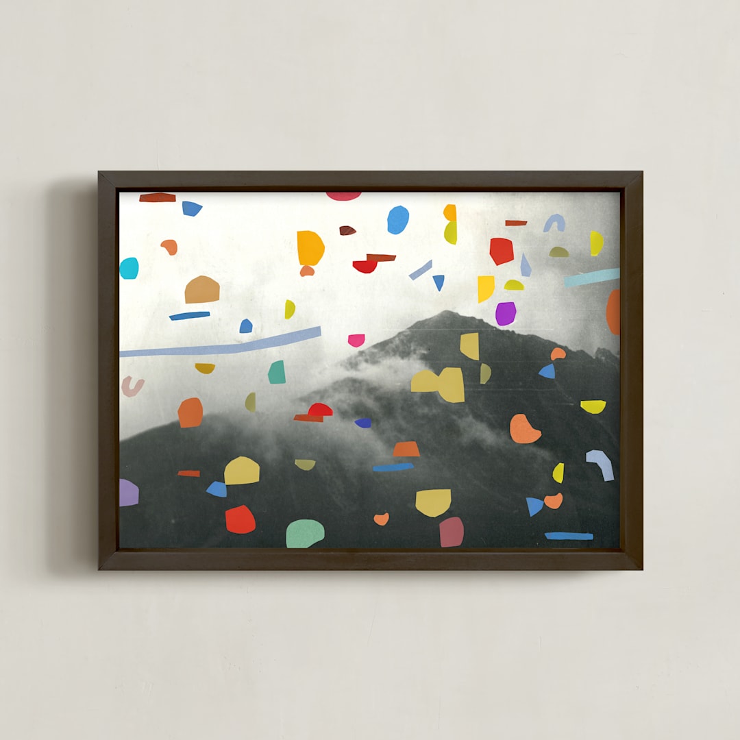 "clouds I" - Art Print in rainbow by Sumak Studio - Framed