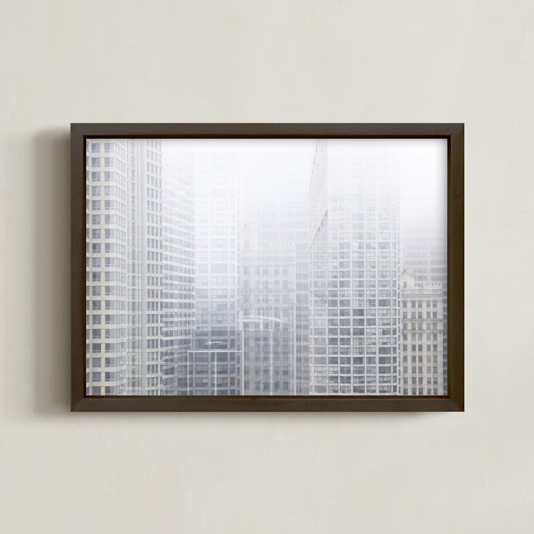 "Layers" - Art Print in Tranquil Gray by Shannon Howard - Framed