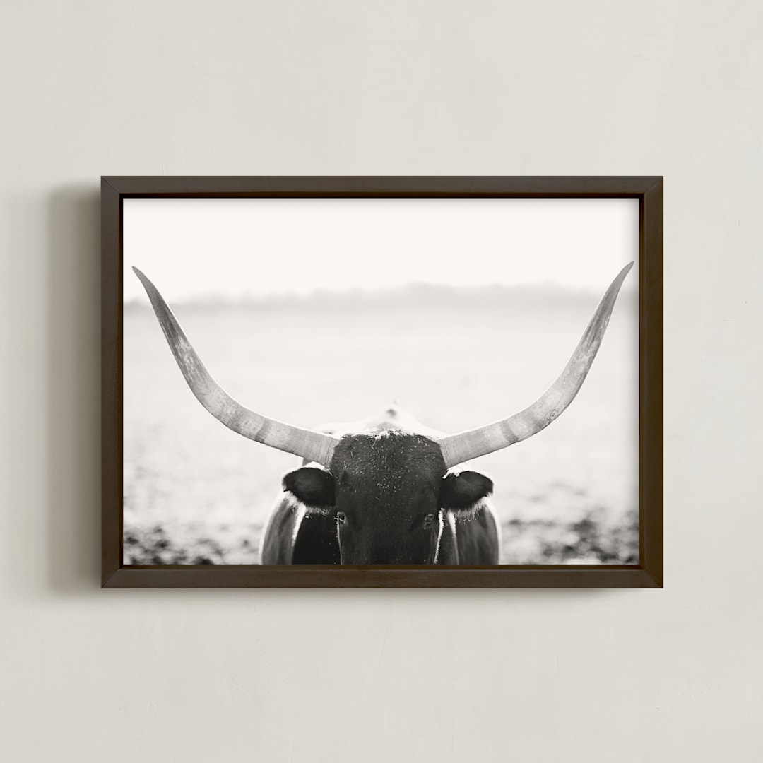 "Staredown" - Art Print in Soft Black by Amy Carroll - Framed