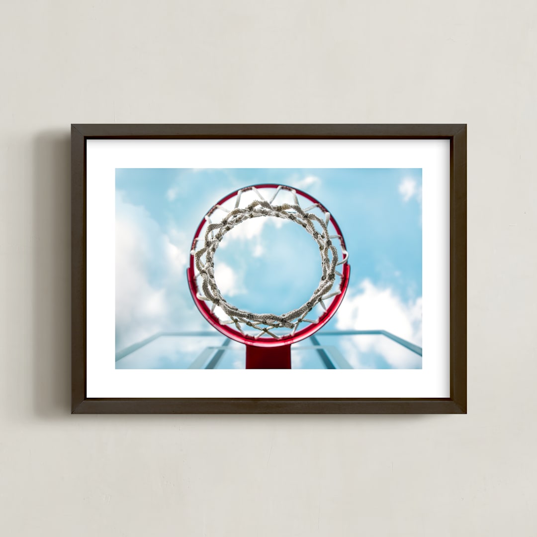 "Hoop Dreams" - Art Print in Punch Blue by Keely Norton Owendoff - Framed