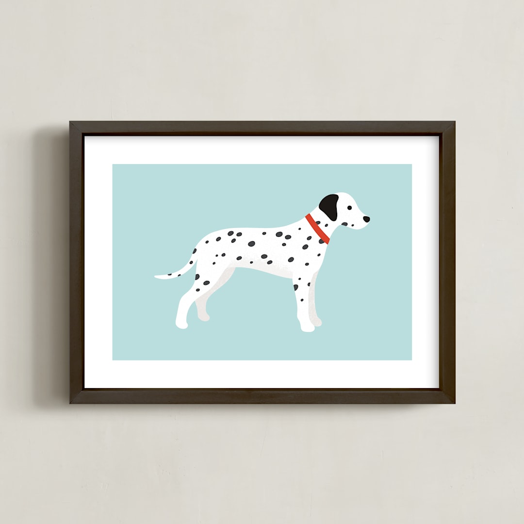 "Dalmatian" - Art Print in Sky by Kacey Kendrick Wagner - Framed