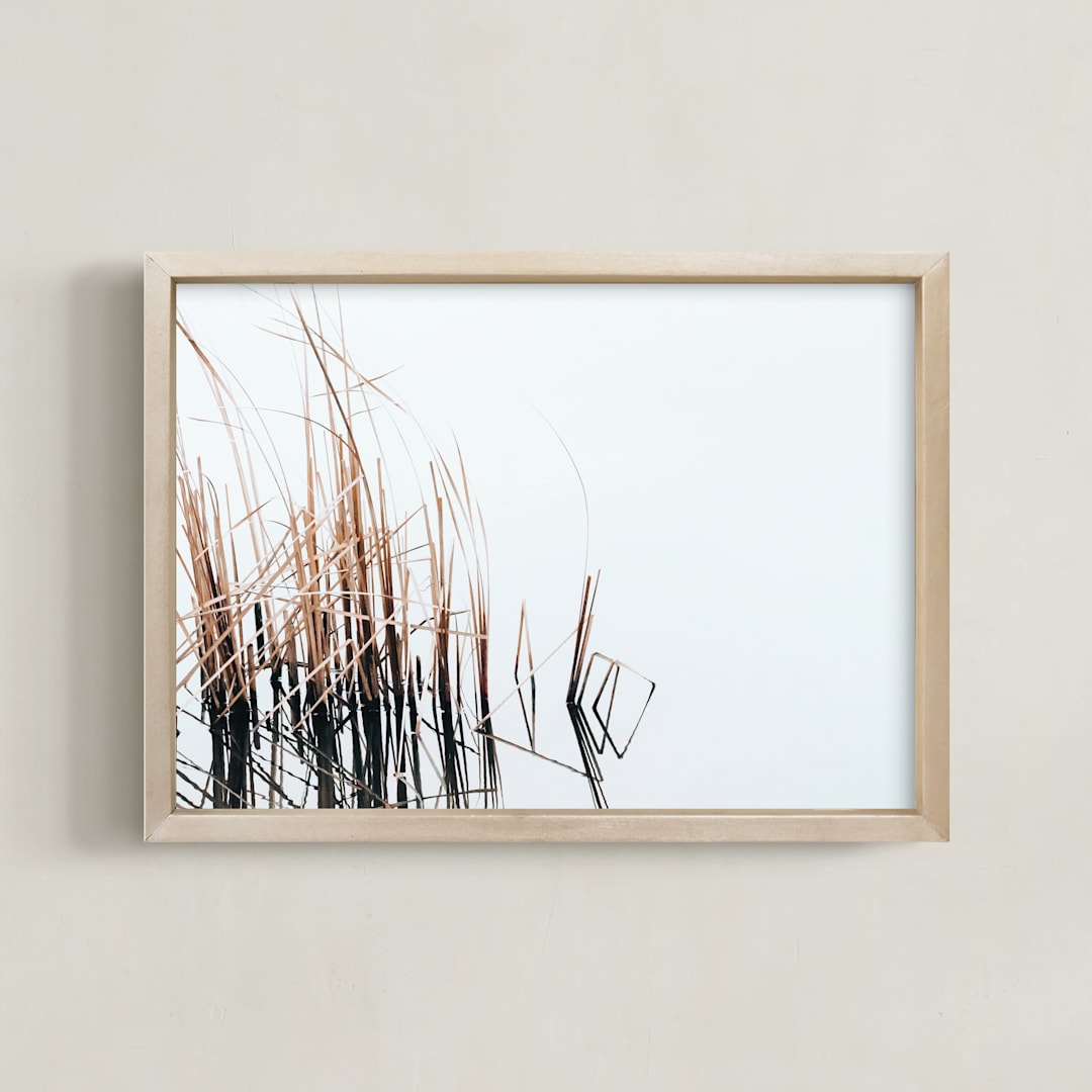 "Abstract Reeds" - Art Print in Fog by Robin Ott - Framed