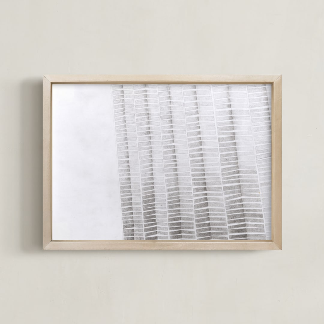 "Shape and Shadow" - Art Print in Stone white by Emily Kariniemi - Framed