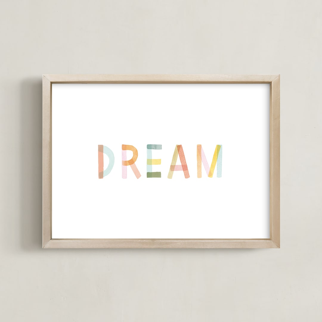"Dreaming in color" - Art Print in White by Kelsey Carlson - Framed