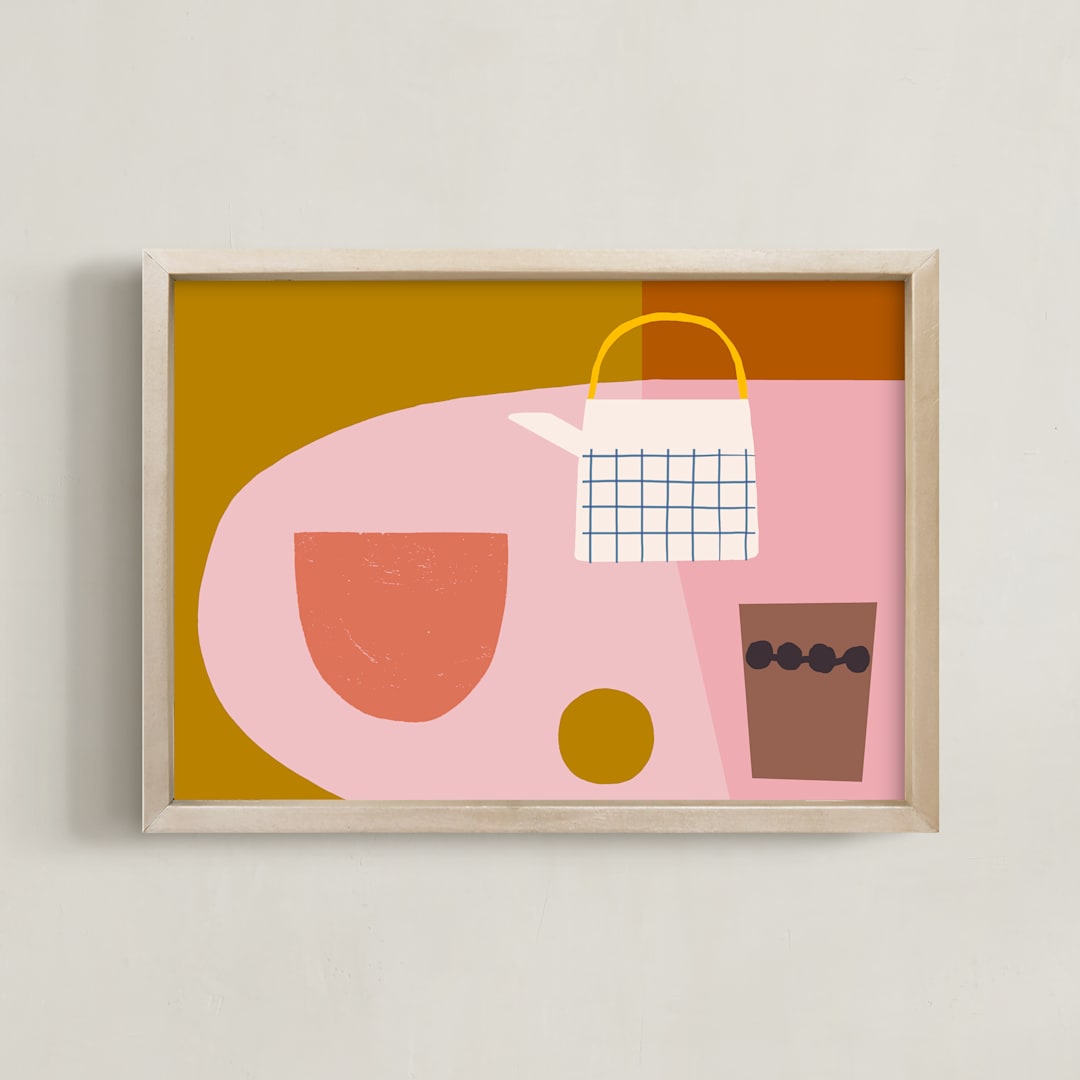 "Counter 3" - Art Print in Blush by Francesca Iannaccone - Framed