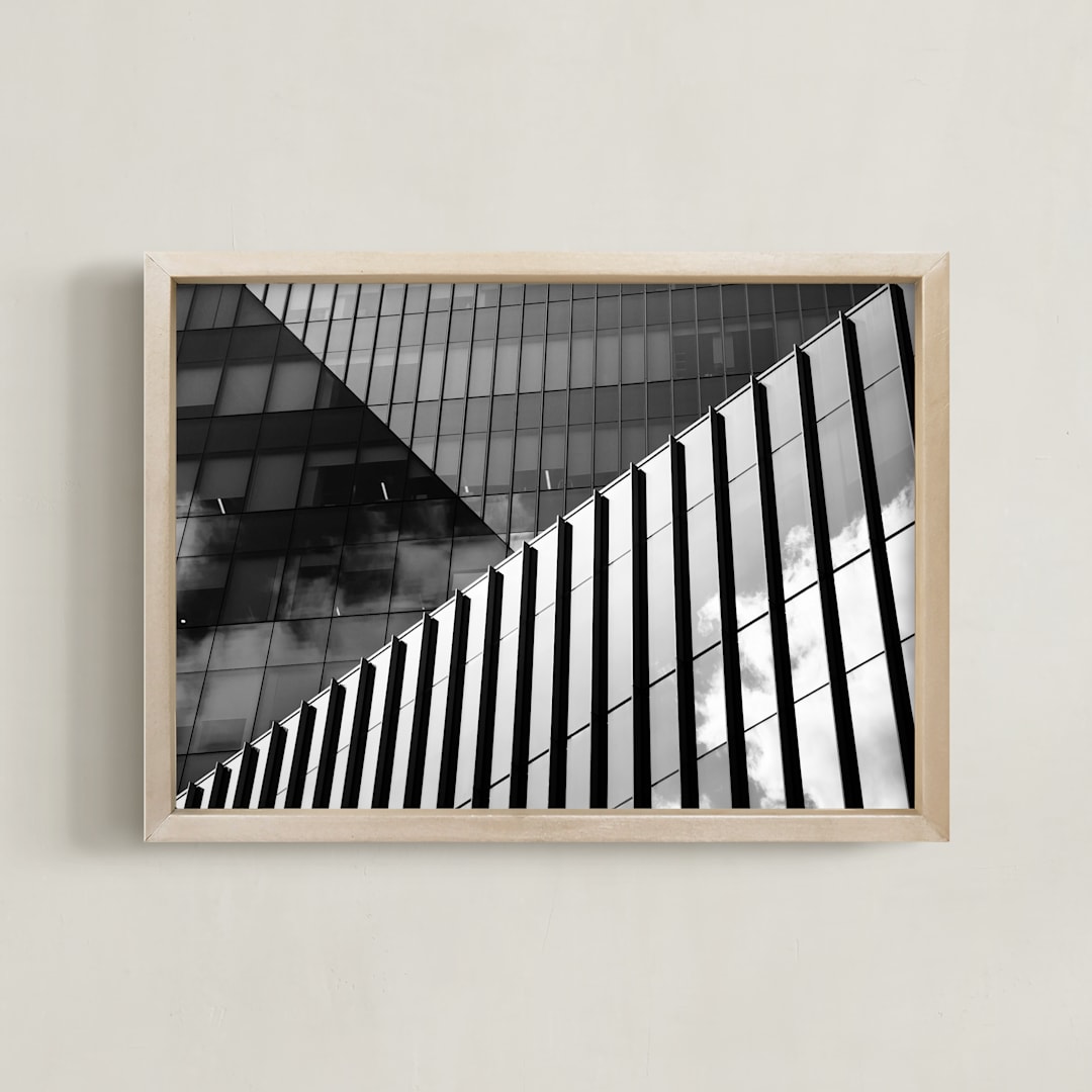 "Subdivision #1" - Art Print in noir black by Van Tsao - Framed