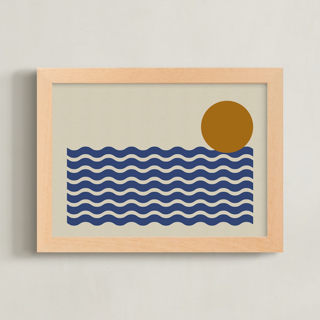 "Serene Coastline" - Art Print in Ocean by Beth Vassalo - Framed