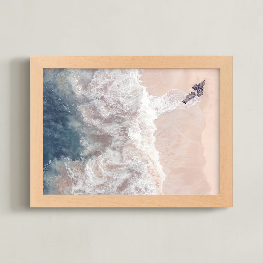 "Sea Love" - Art Print in Peach Nude by Tania Medeiros - Framed