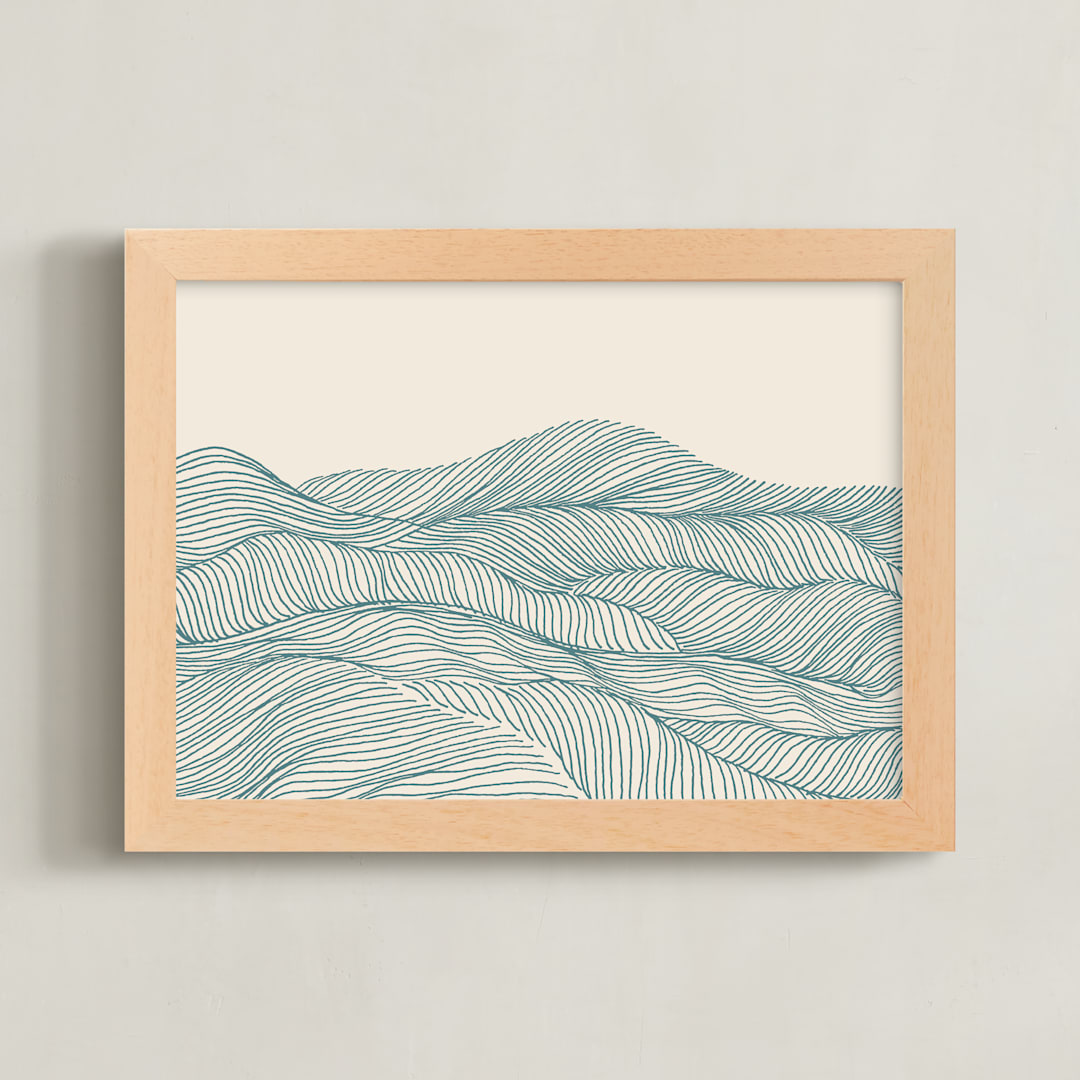 "Rolling Hills" - Art Print in Sage Hills by Jayne Alfieri - Framed