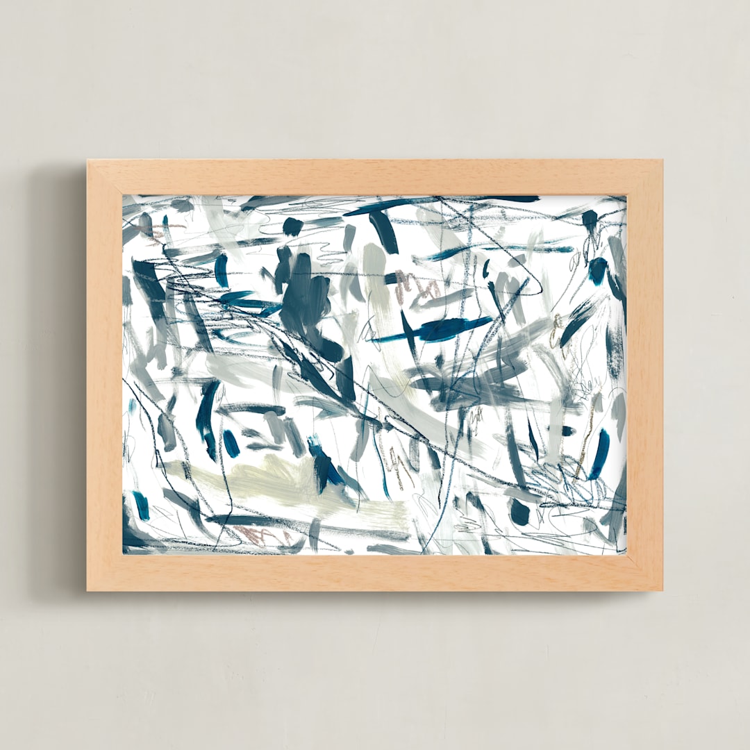 "Take The Leap" - Art Print in Ocean by Kristine Sarley - Framed