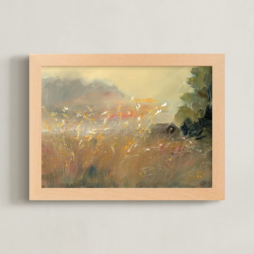 "Take Me Home II" - Art Print in Wheat by Lindsay Megahed - Framed