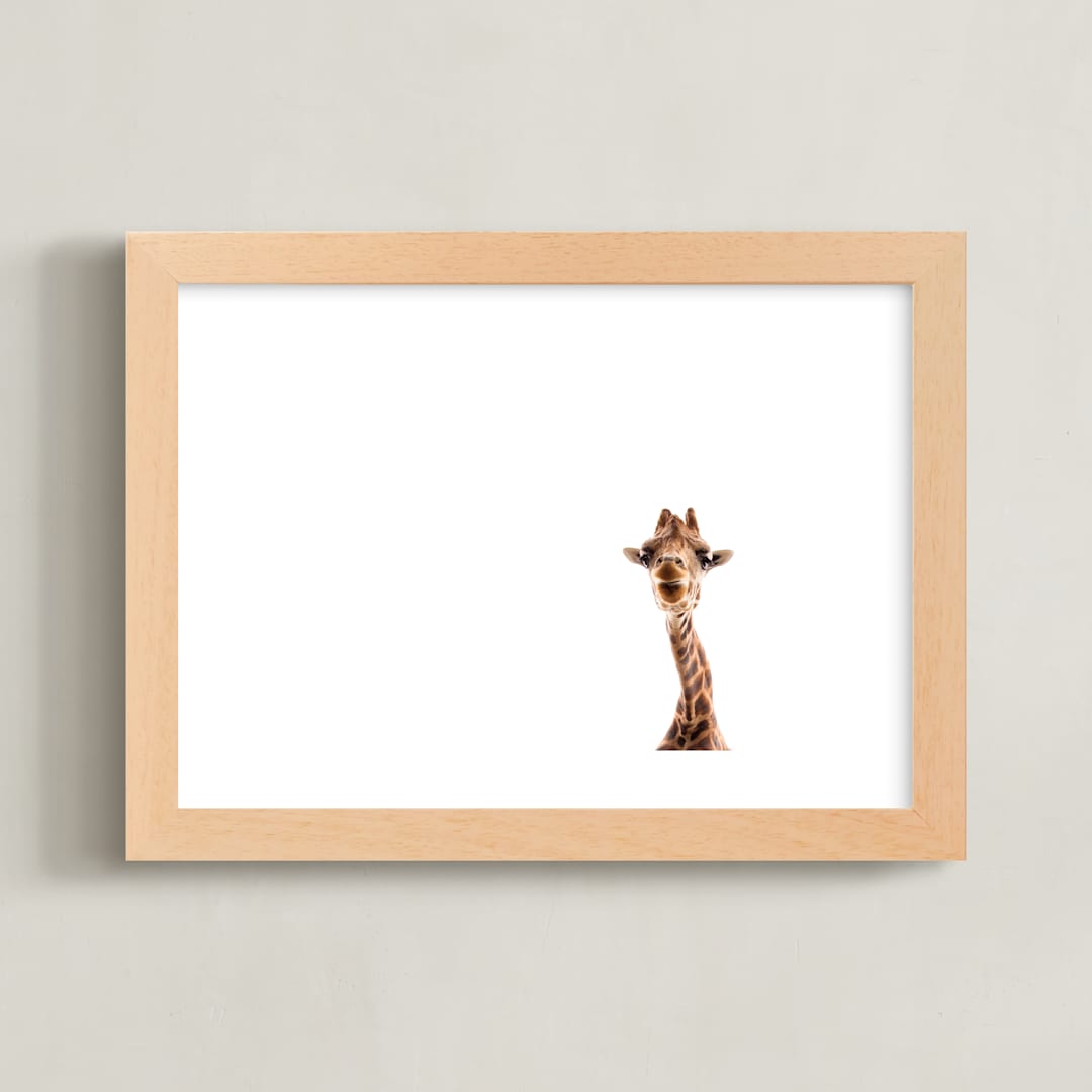 "Hello up there!" - Art Print in savanna gold by Alicia Abla - Framed