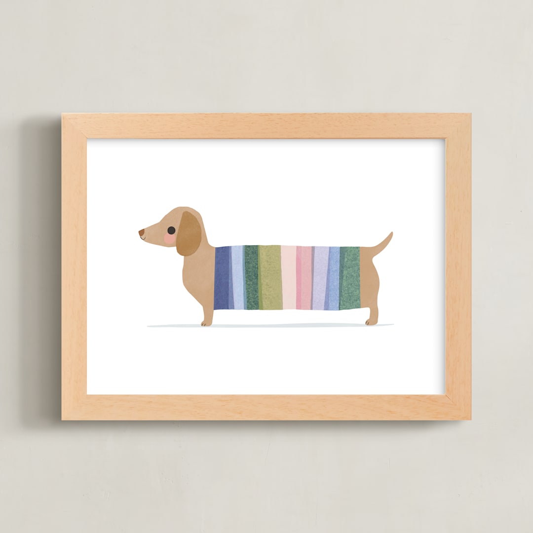 "Colorful Dog" - Art Print in Candy by Karidy Walker - Framed