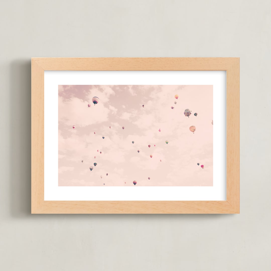 "Constellation" - Art Print in Pale Peach by Caroline Mint - Framed
