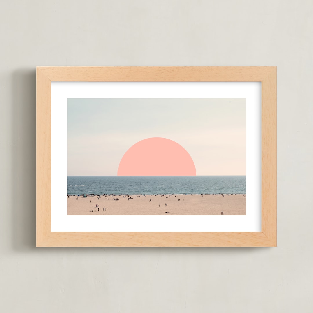 "Feels Like Summer" - Art Print in Salmon by Kimberly Young - Framed