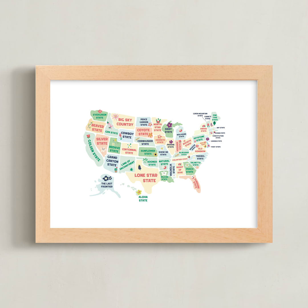 "United Nicknames" - Art Print in White by Char-Lynn Griffiths - Framed