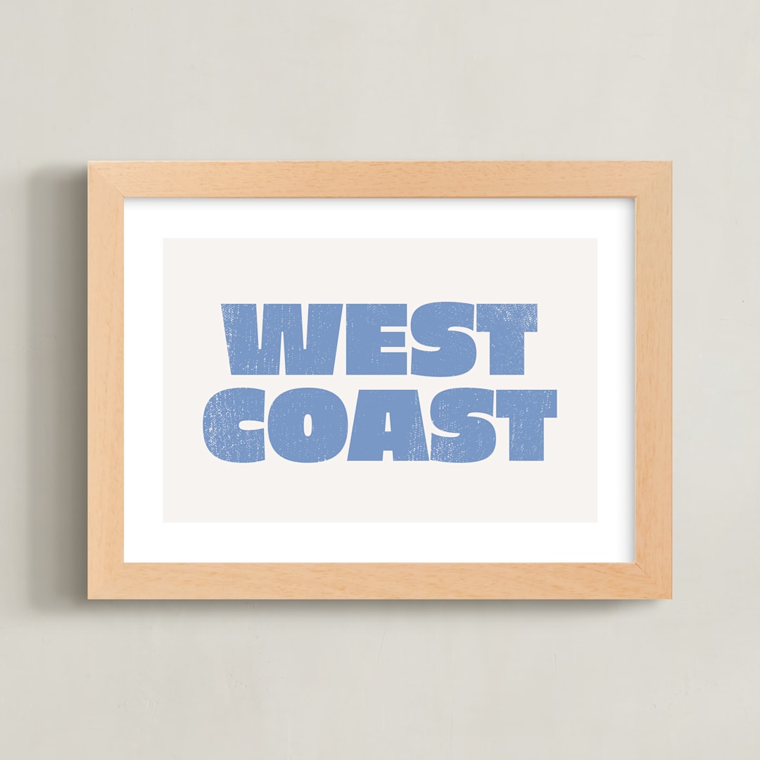 "Coast Vibes III" - Art Print in Coastal Blue by Itsy Belle Studio - Framed