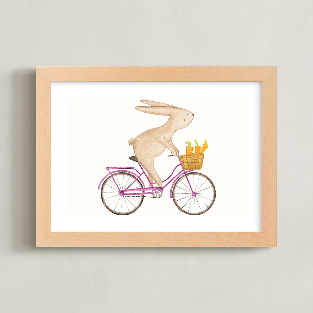 "Fast Riders IV" - Art Print in Violet by Francisca Reyes - Framed