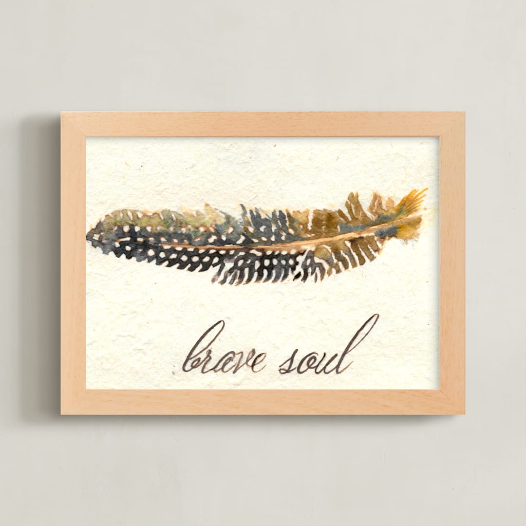 "Brave Soul" - Art Print in Payne's Grey by Stephanie Toral - Framed