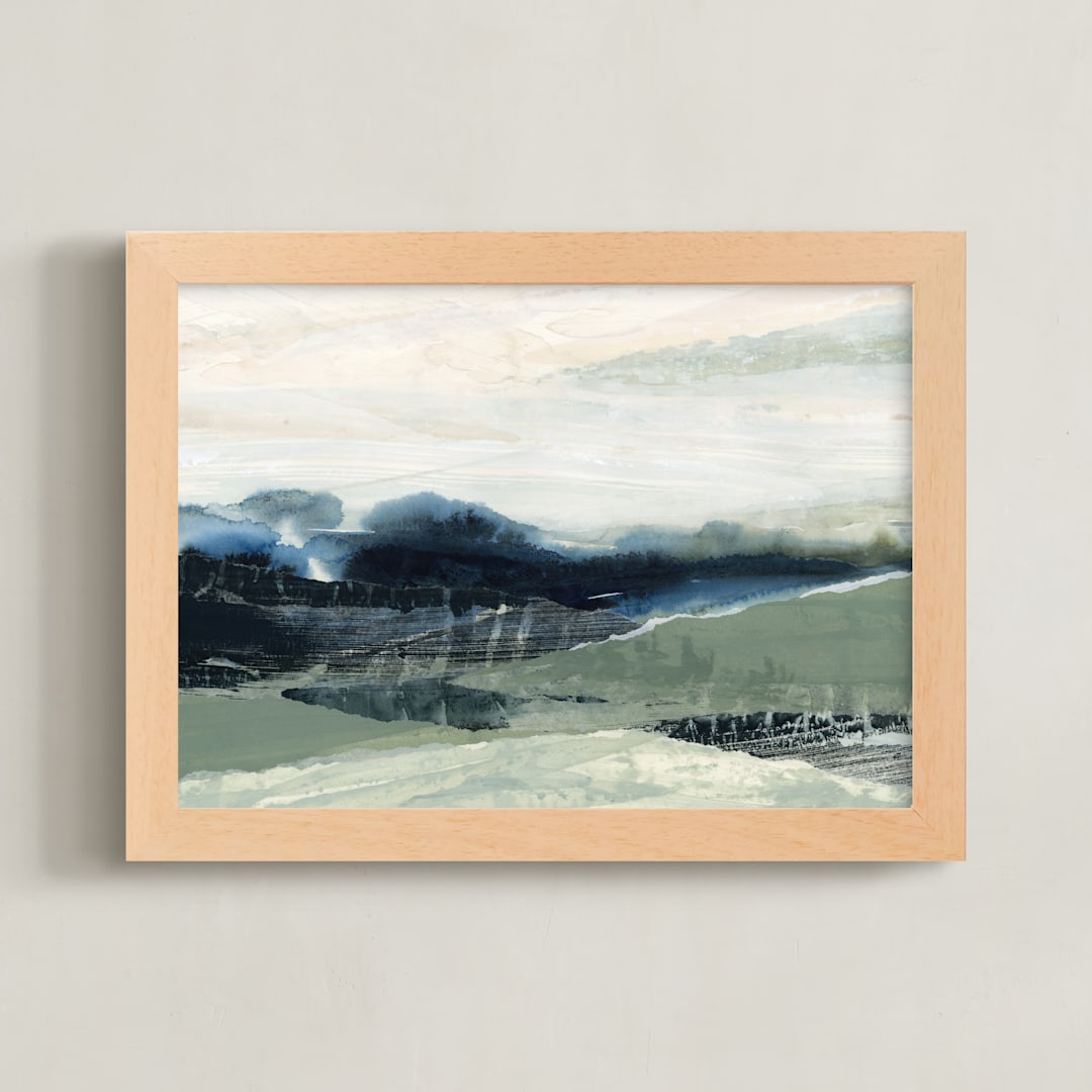 "Dark Forest II" - Art Print in Navy Blue by Lara Eckerman - Framed
