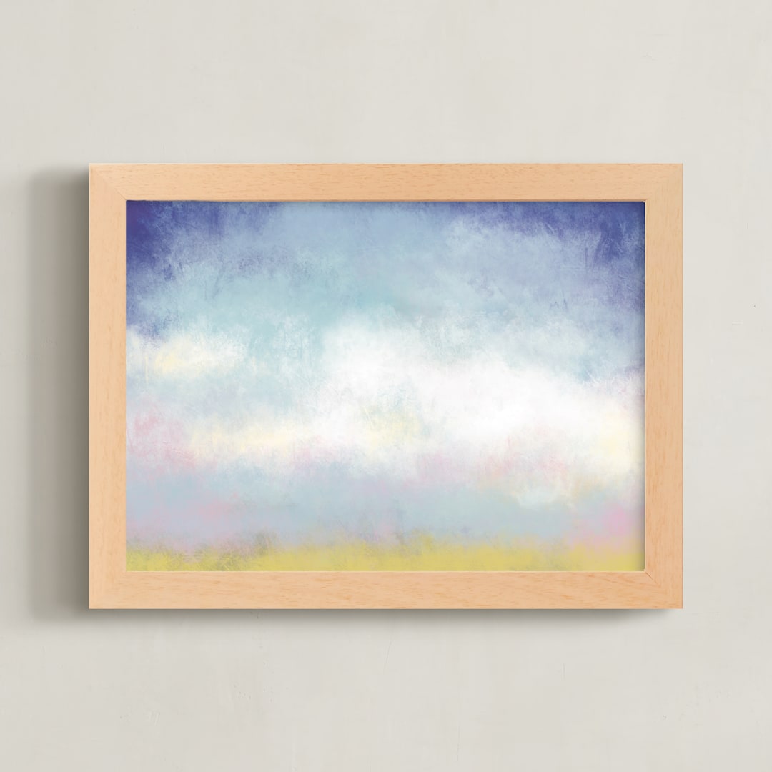 "Subtle Spectrum" - Art Print in Sky Blue by Amy Moen - Framed