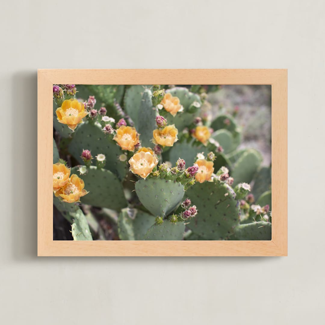 "Blooming in the Desert " - Art Print in Green by Alison Holcomb - Framed