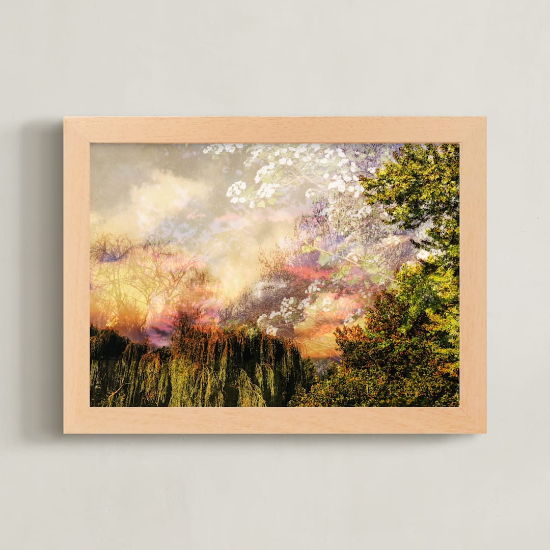 "Piano Sunset" - Art Print in Warm Sunset Beige by Synnöve Seidman - Framed