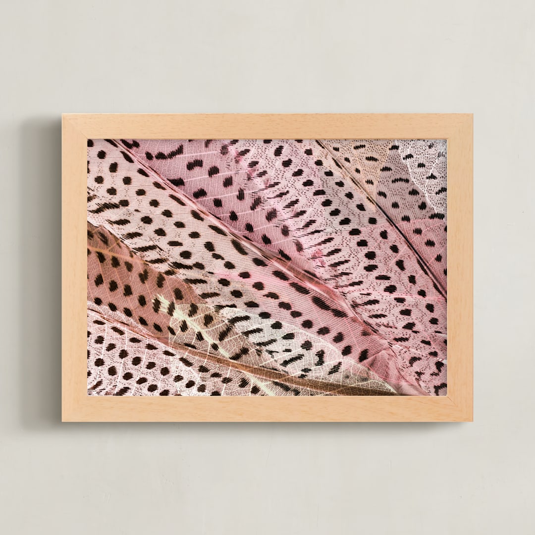 "Feather Bed" - Art Print in Warmed Rose by Debra Pruskowski - Framed