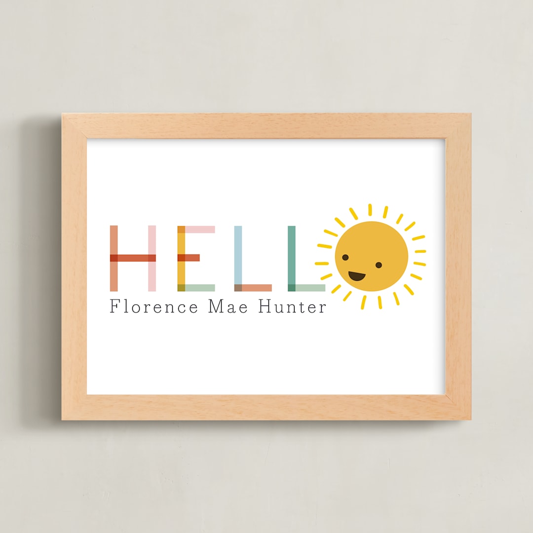 "Sunny" - Personalized Art Print in Rainbow by Hudson meet Rose - Framed
