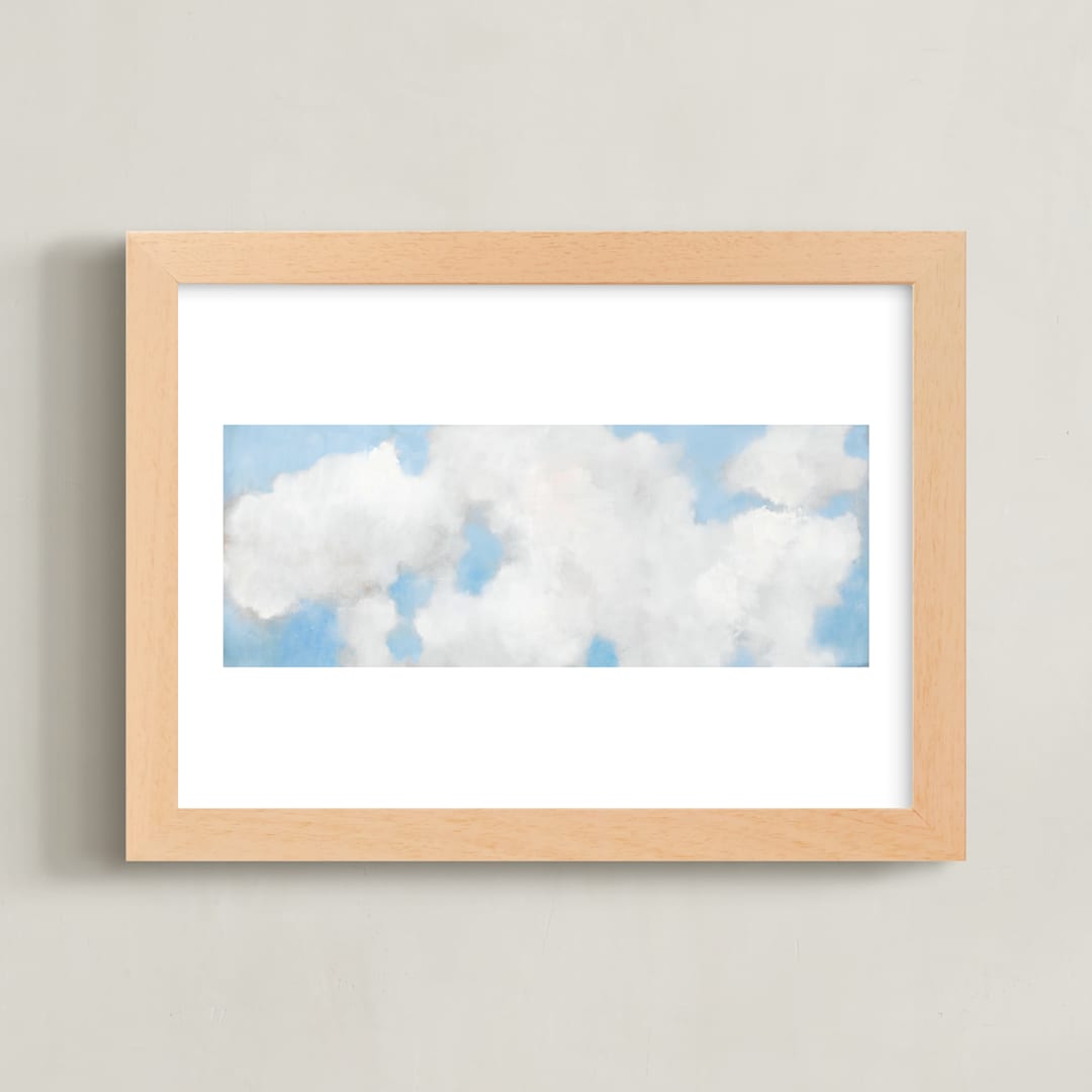 "Cumulus" - Art Print in White by Lynne Millar - Framed