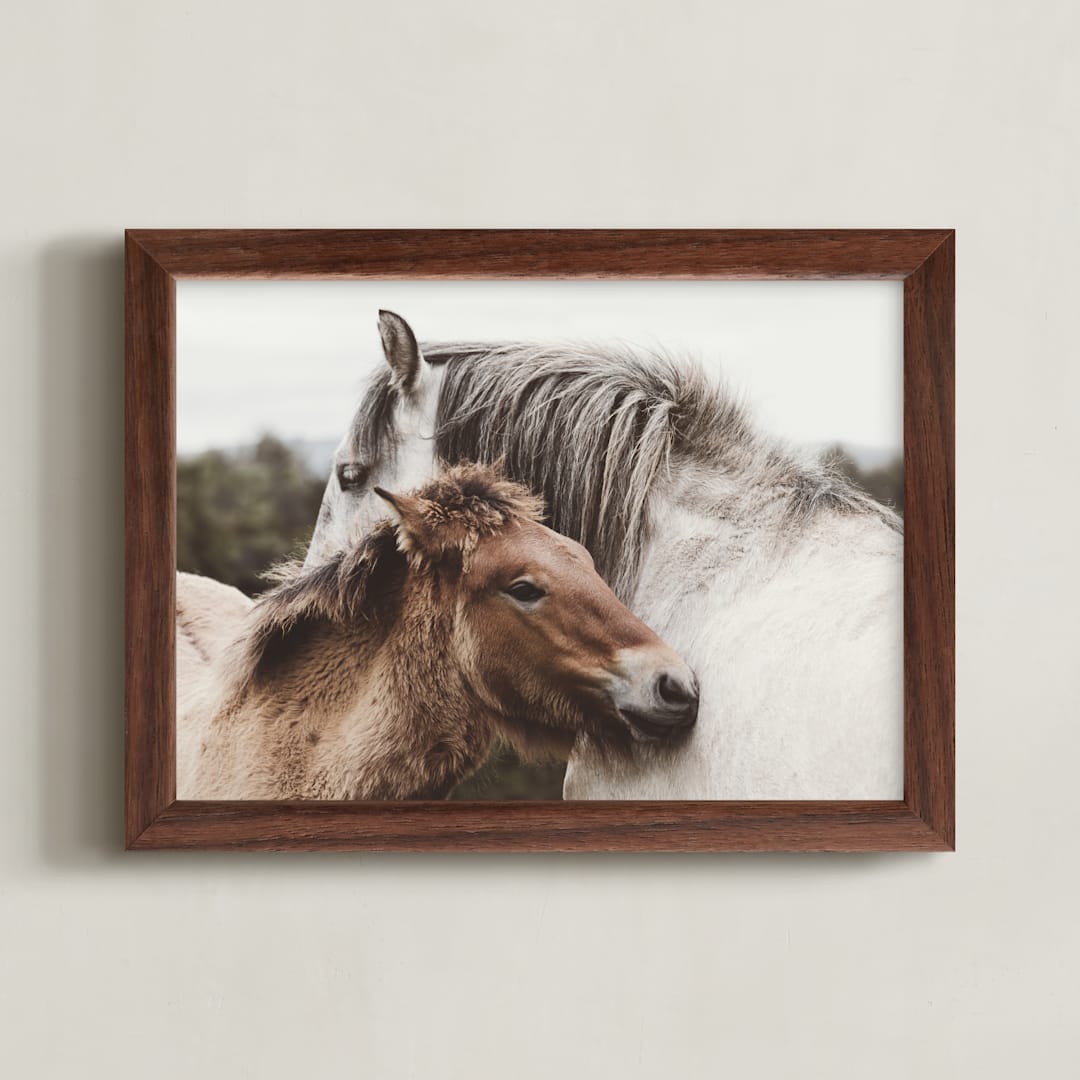 "nuzzle" - Art Print in Chestnut by Kamala Nahas - Framed