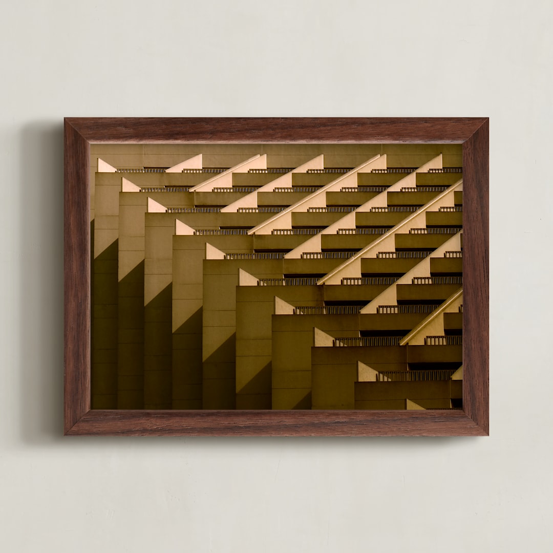 "Shift" - Art Print in Golden by Kimberly Young - Framed