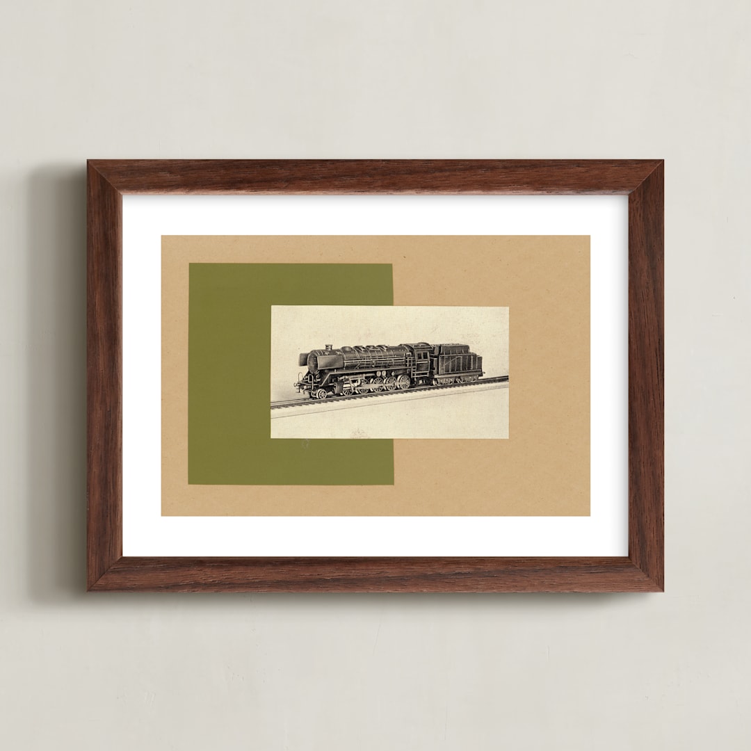 "Air, Land, and Sea" - Art Print in Olive by Tamara Hilje - Framed