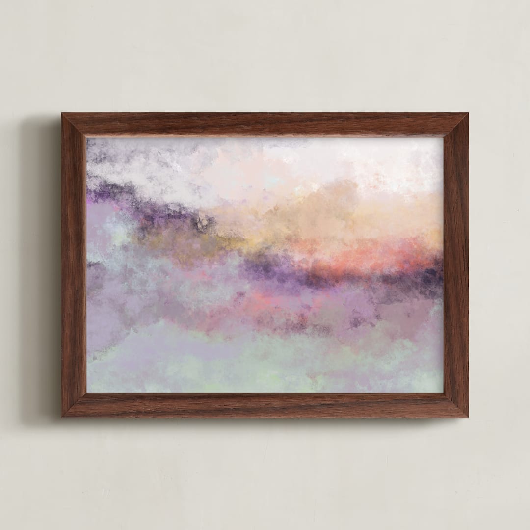 "It Will Rain" - Art Print in Lilac by Amy Moen - Framed