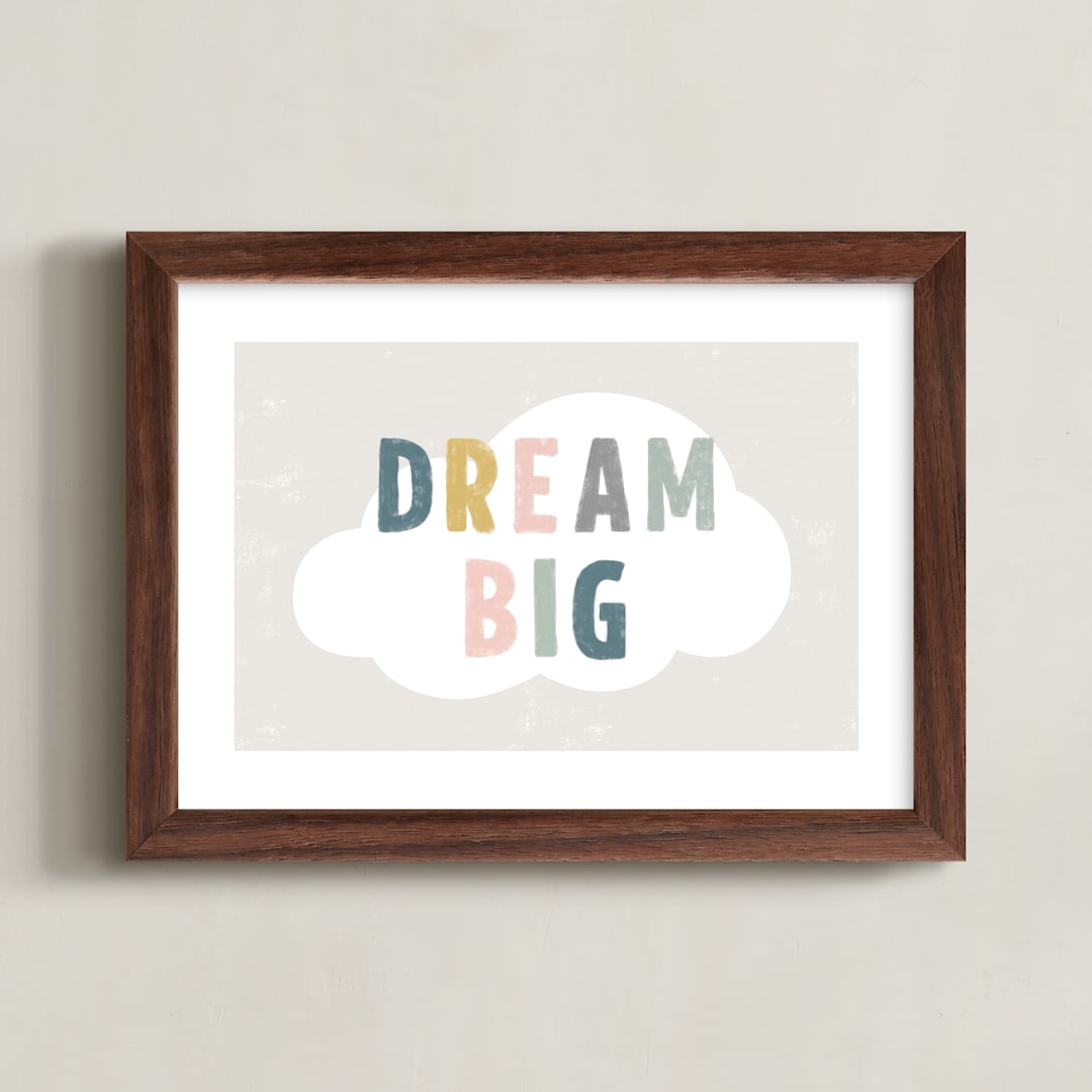 "Dream Big" - Art Print in Dream by Pixel and Hank - Framed