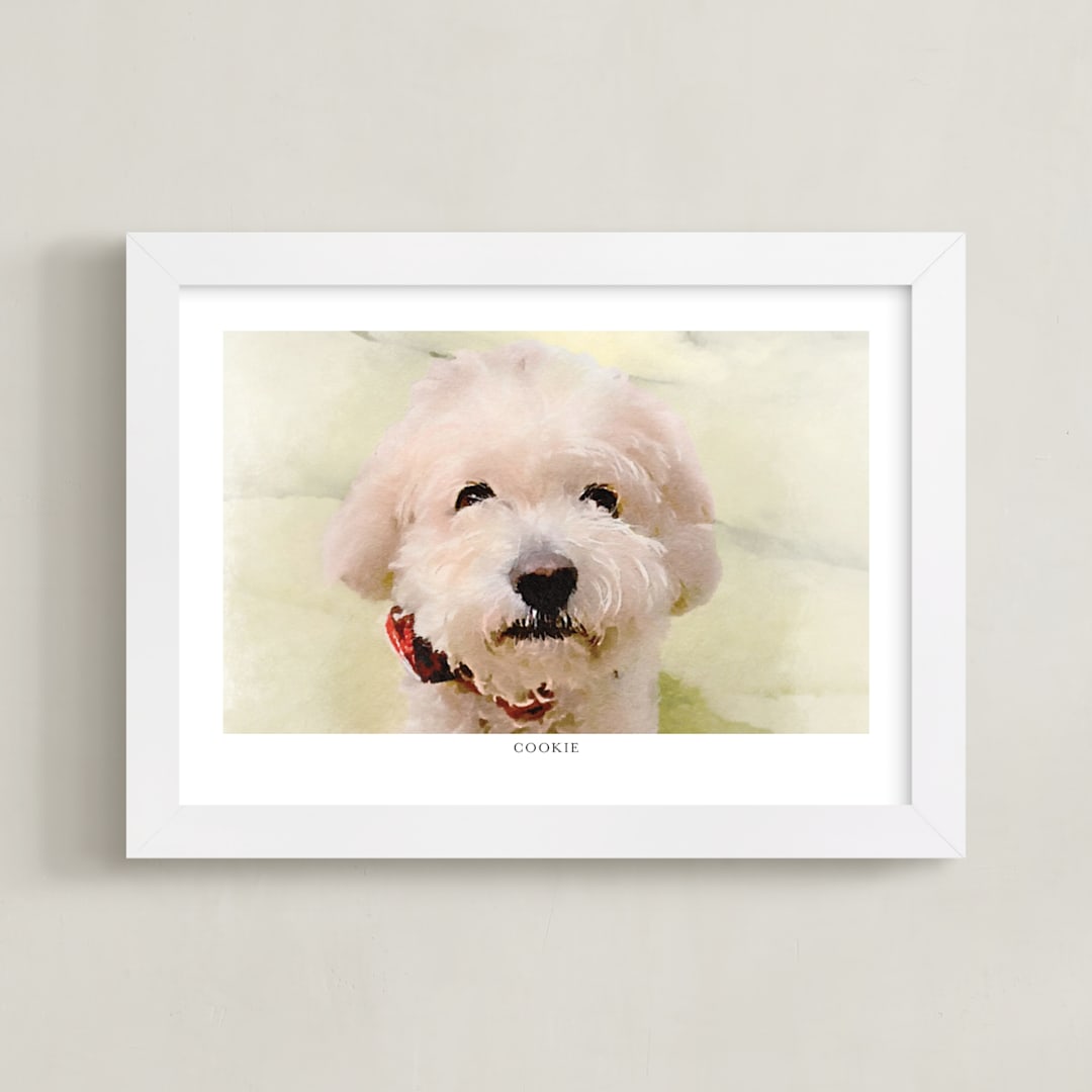 "Your Pet: Landscape Custom Text Print" - Custom Print in White by Minted - Framed