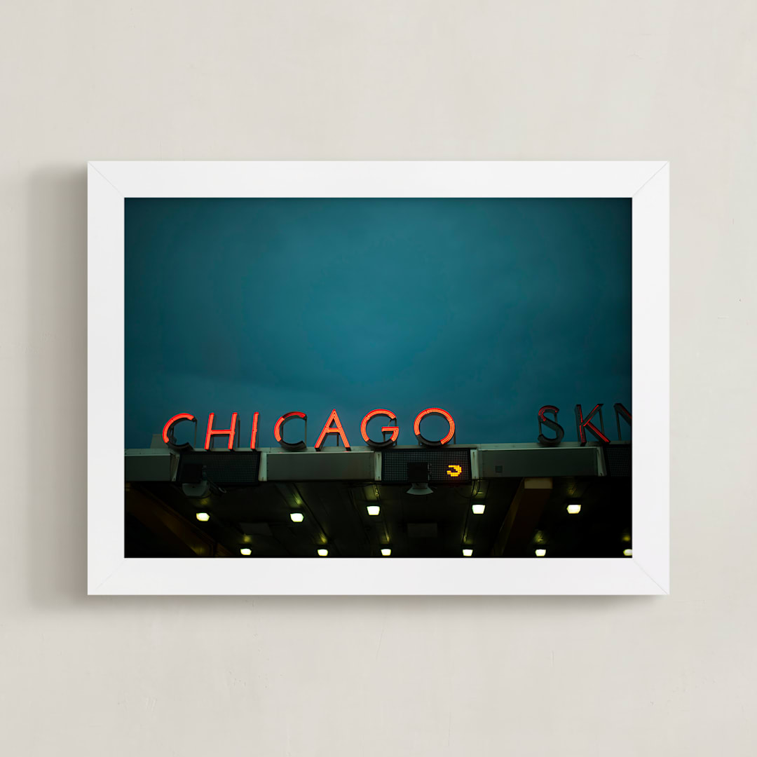 "Chicago Sky" - Art Print in Midnight Sky by E Melko - Framed