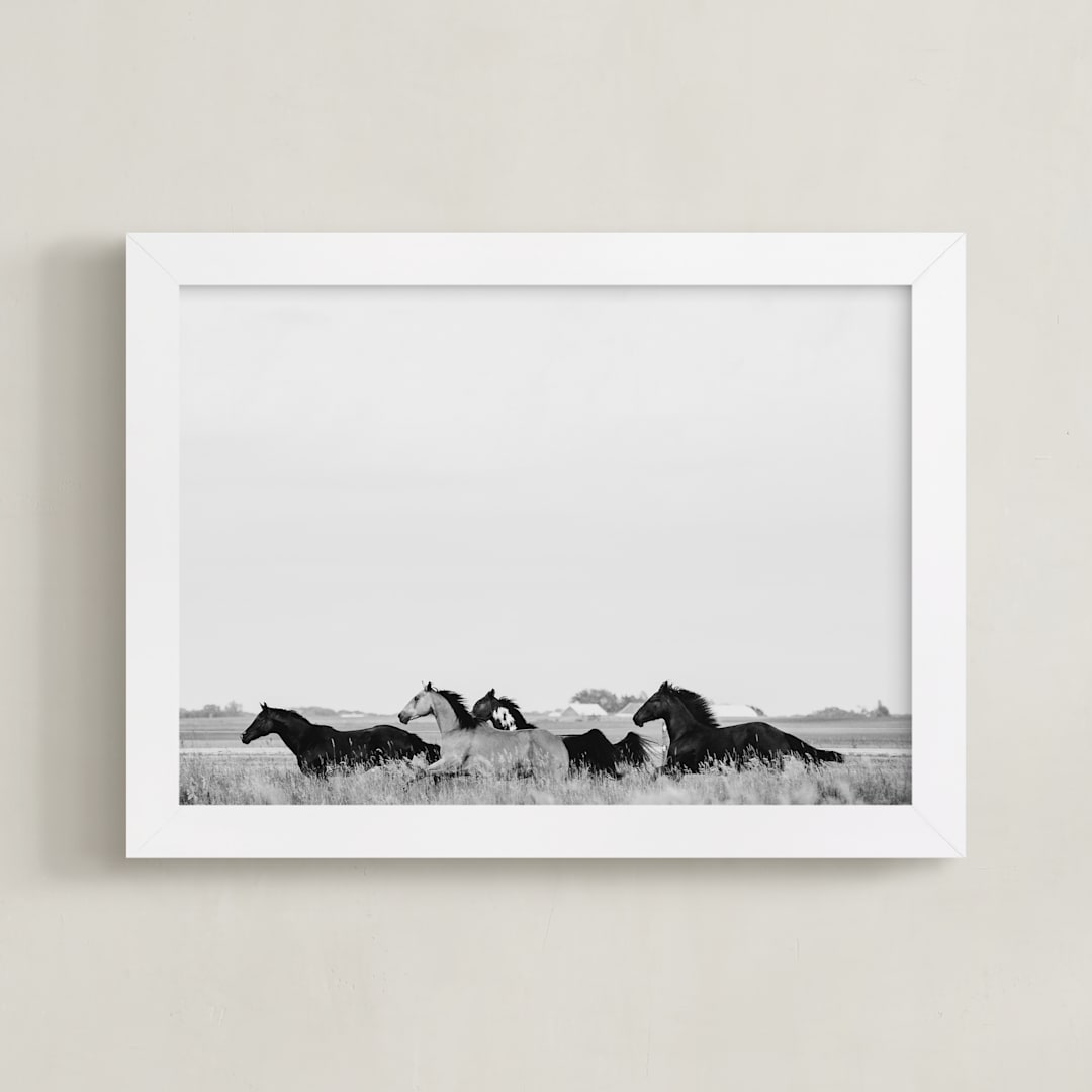 "That Wild Dream" - Art Print in Black White by Amy Carroll - Framed