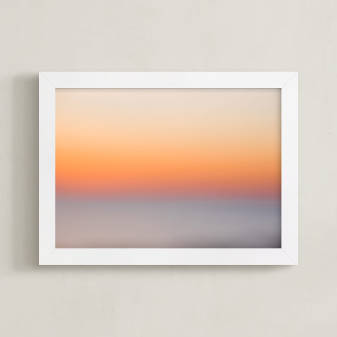 "Summer Sunset II" - Art Print in Blush by Helen Makadia - Framed