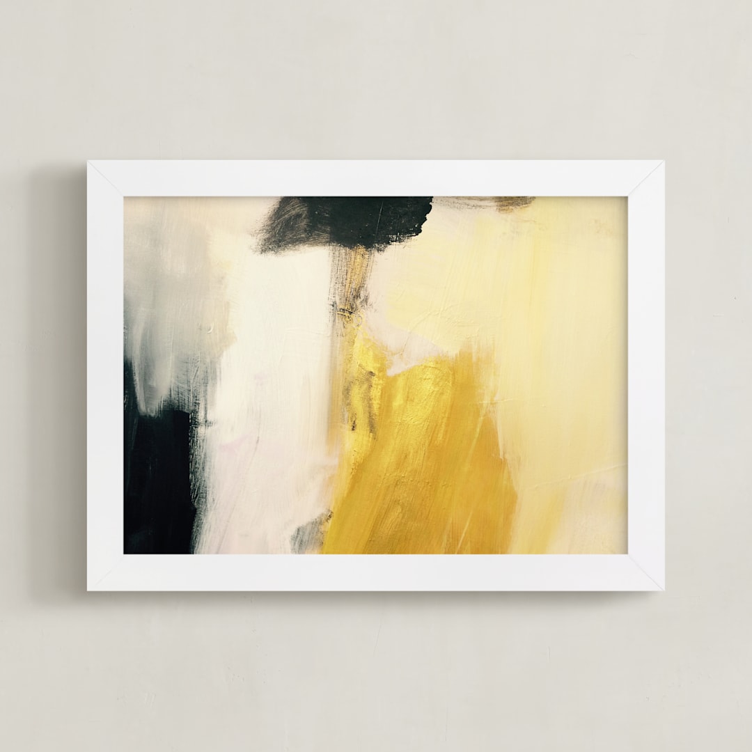 "Francis gold" - Art Print in gold cream black by Nell Waters Bernegger - Framed