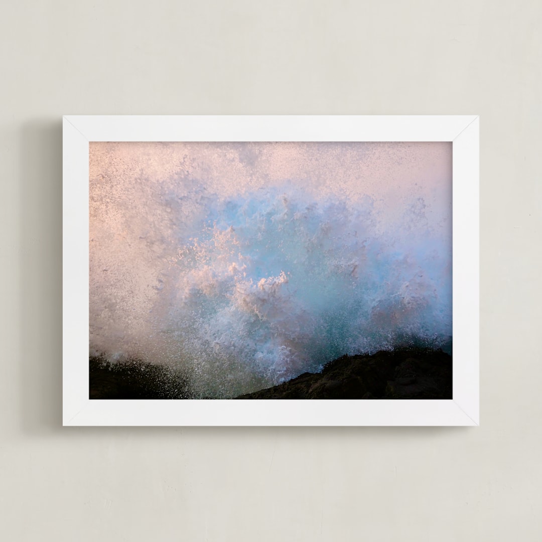 "Sky Waves" - Art Print in sunset spray by Sea and Sky - Framed