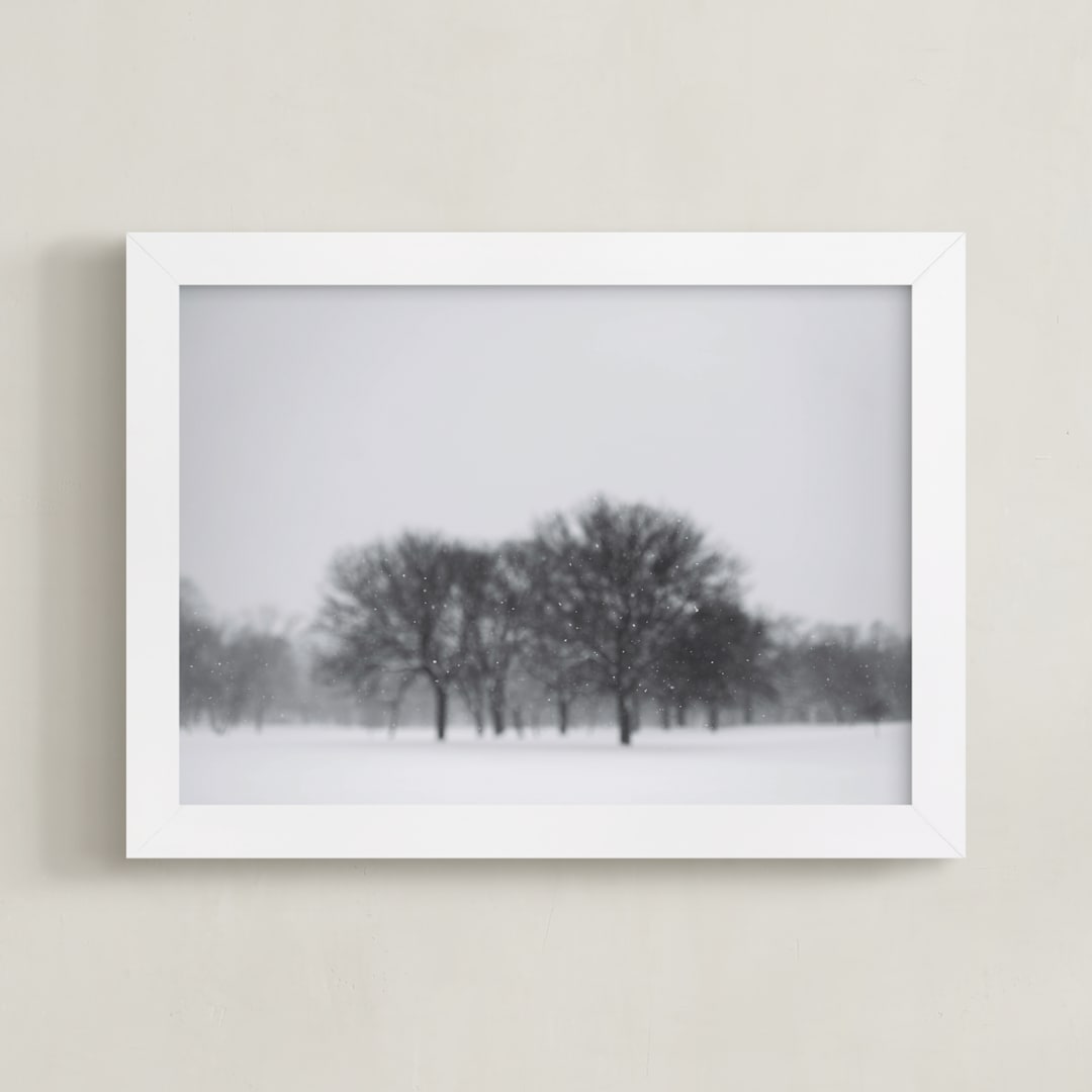 "Seeing Snow" - Art Print in Flurry by E Melko - Framed