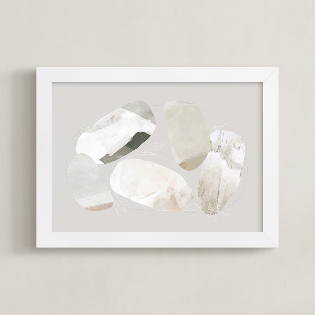 "Unturned 1" - Art Print in Putty by Melanie Severin - Framed
