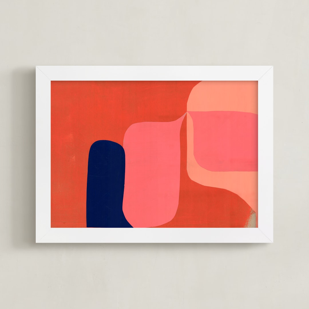 "Orange Drop" - Art Print in Outrageous Orange by cyrille gulassa - Framed
