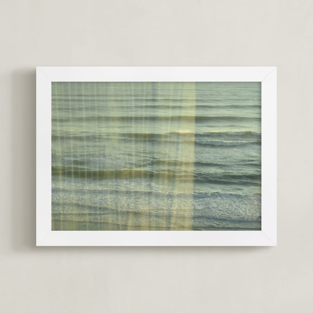"Sunday Morning Memories" - Art Print in Seafoam by Charlotte Mello Stevenson - Framed