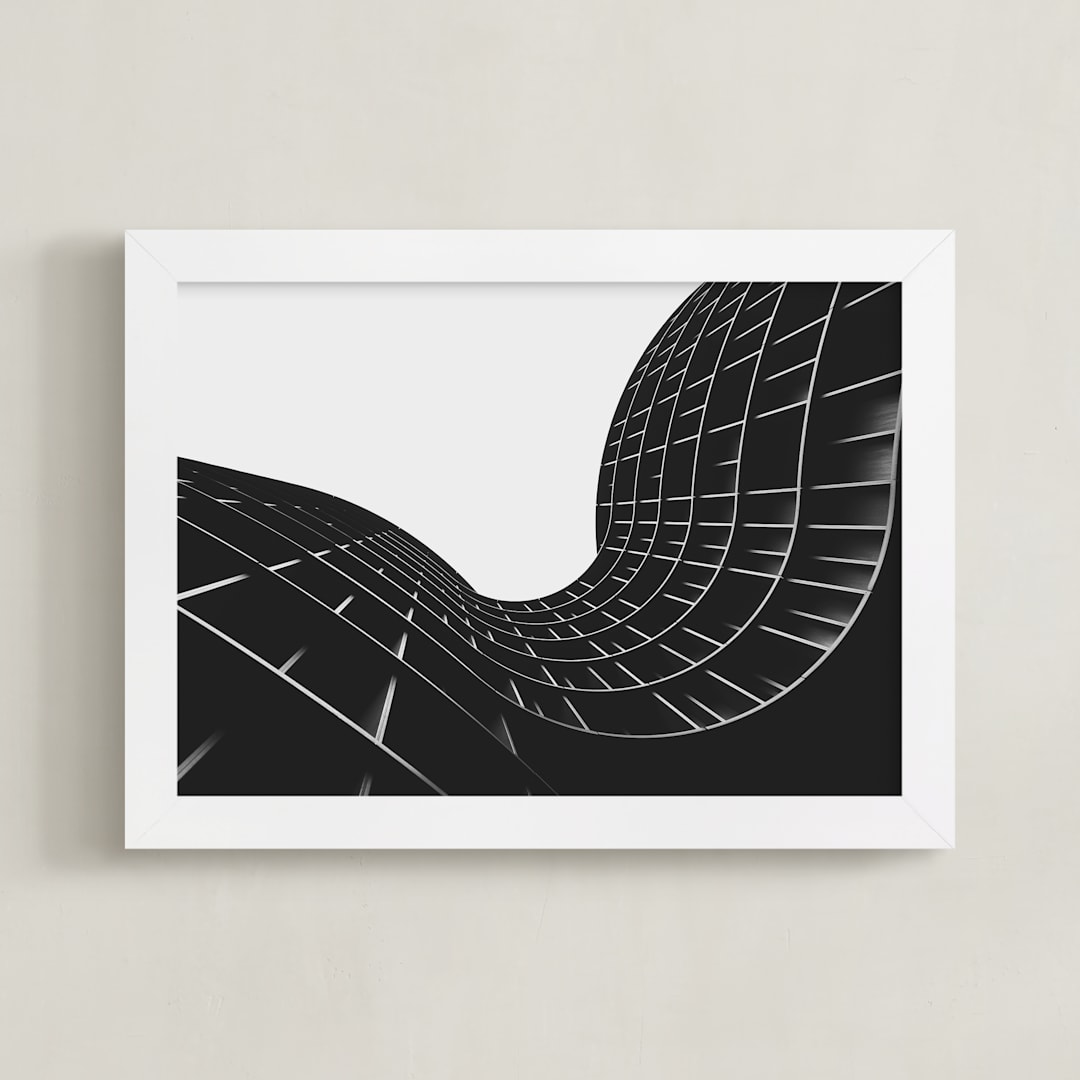 "Linjer 1" - Art Print in Copenhagen Gray by Kate Baird - Framed